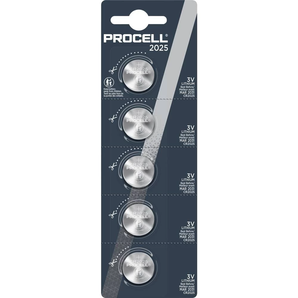 PROCELL gumbasta baterija CR 2025 3.0 V 5 kom. 165 litijev slika