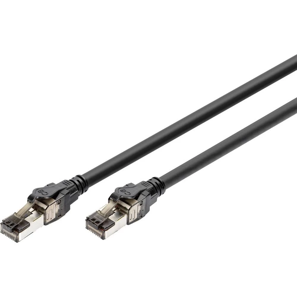 Digitus DK-1843-050 RJ45 mrežni kabel, Patch kabel CAT 8.1 S/FTP 5 m crna kodiran u boji, sa zaštitom, višežičan, s umet slika