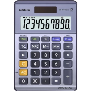 Stolni kalkulator Casio MS-100TERII Ljubičasto-siva Zaslon (broj mjesta): 10 solarno napajanje, baterijski pogon (Š x V x d) 103 slika
