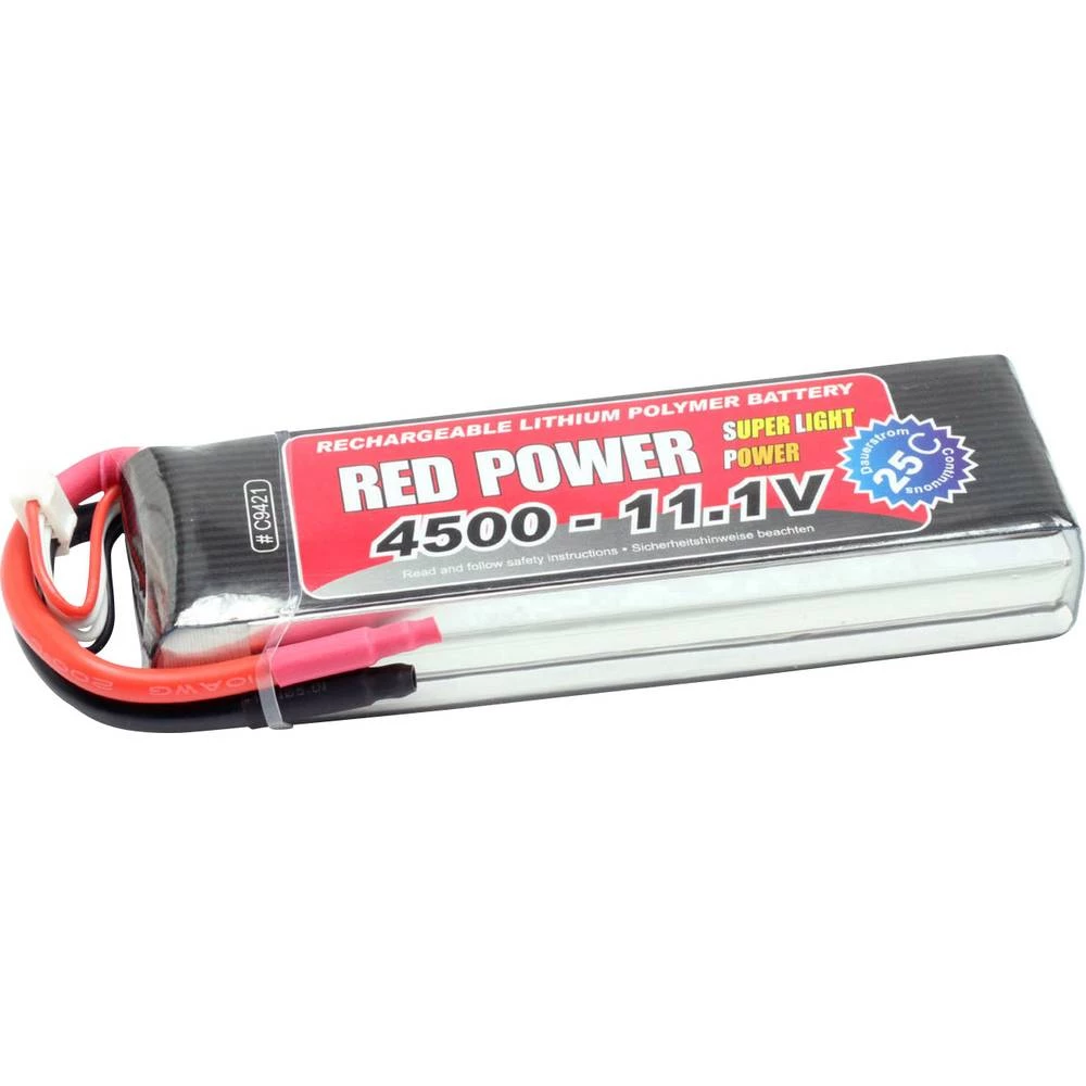 LiPo akumulatorski paket za modele 11.1 V 4500 mAh Broj ćelija: 3 25 C Red Power Softcase Otvoreni kraj kabela