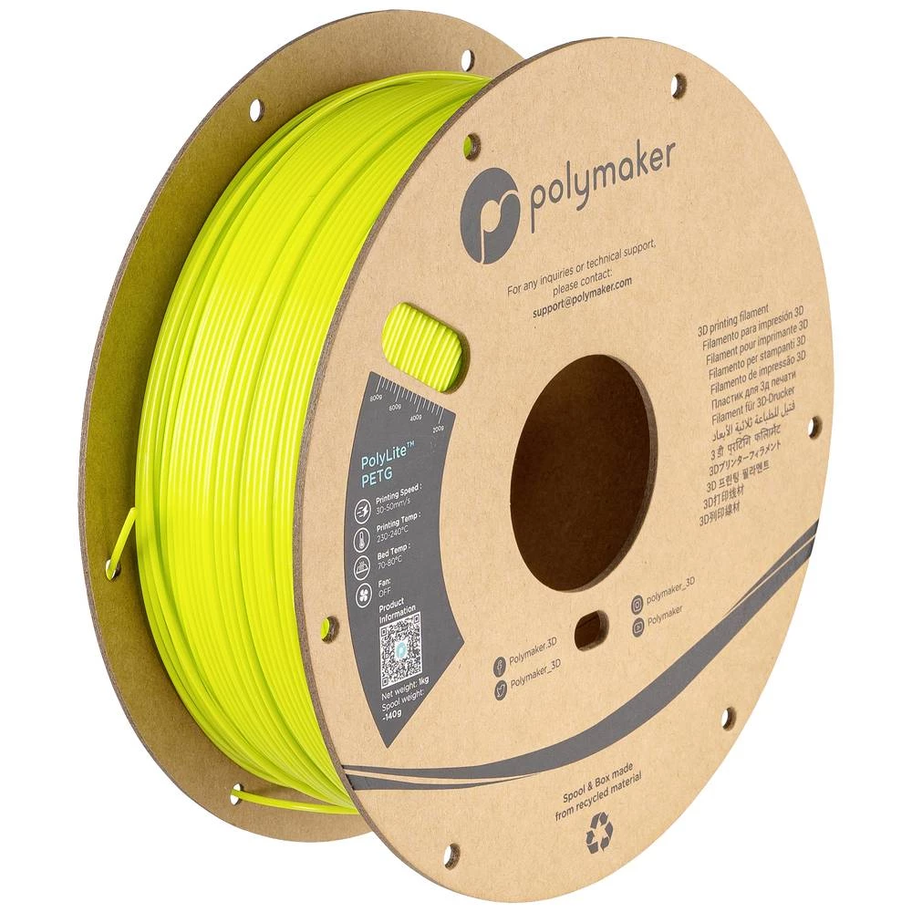 Polymaker PB01041 3D pisač filament PETG otporan na toplinu, visoka vlačna čvrstoća 1.75 mm 1000 g limeta PolyLite™ 1 St slika