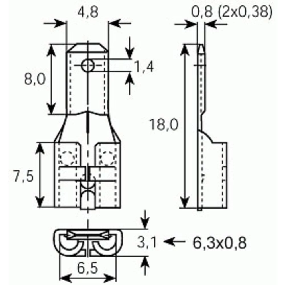 Vogt Verbindungstechnik 3829g.67 plosnati utični razdjelnik s odvojkom Širina utikača: 6.30 mm Debljina utikača: 0.80 mm slika