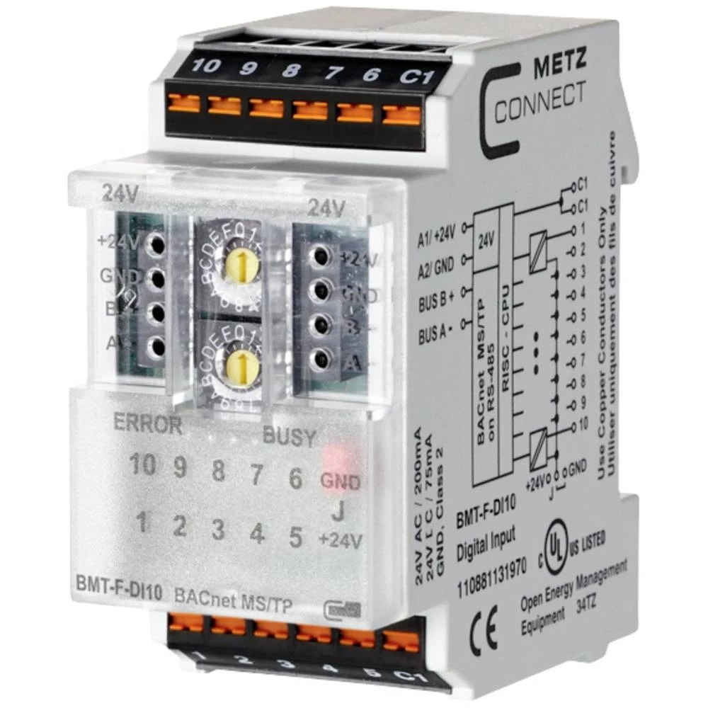 Metz Connect BMT-F-DI10 BACnet MS/TP MS/TP-modul 24 V/AC, 24 V/DC 85 mA Content 1 St. slika