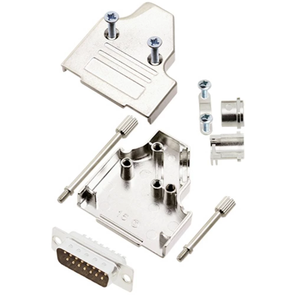 Komplet D-SUB pinskih konektora 35 ° Broj polova: 15 Lemni kup TRU COMPONENTS TCMHDM3515DBPK 1 ST slika