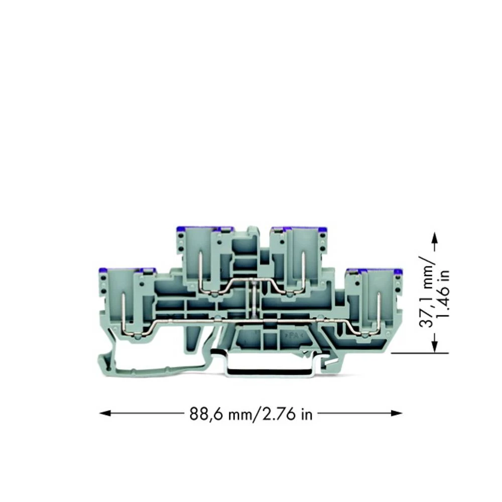 WAGO 870-158 dvokatna prolazna stezaljka 5 mm stezaljka za utikač Dostupnost: l siva 50 St. slika