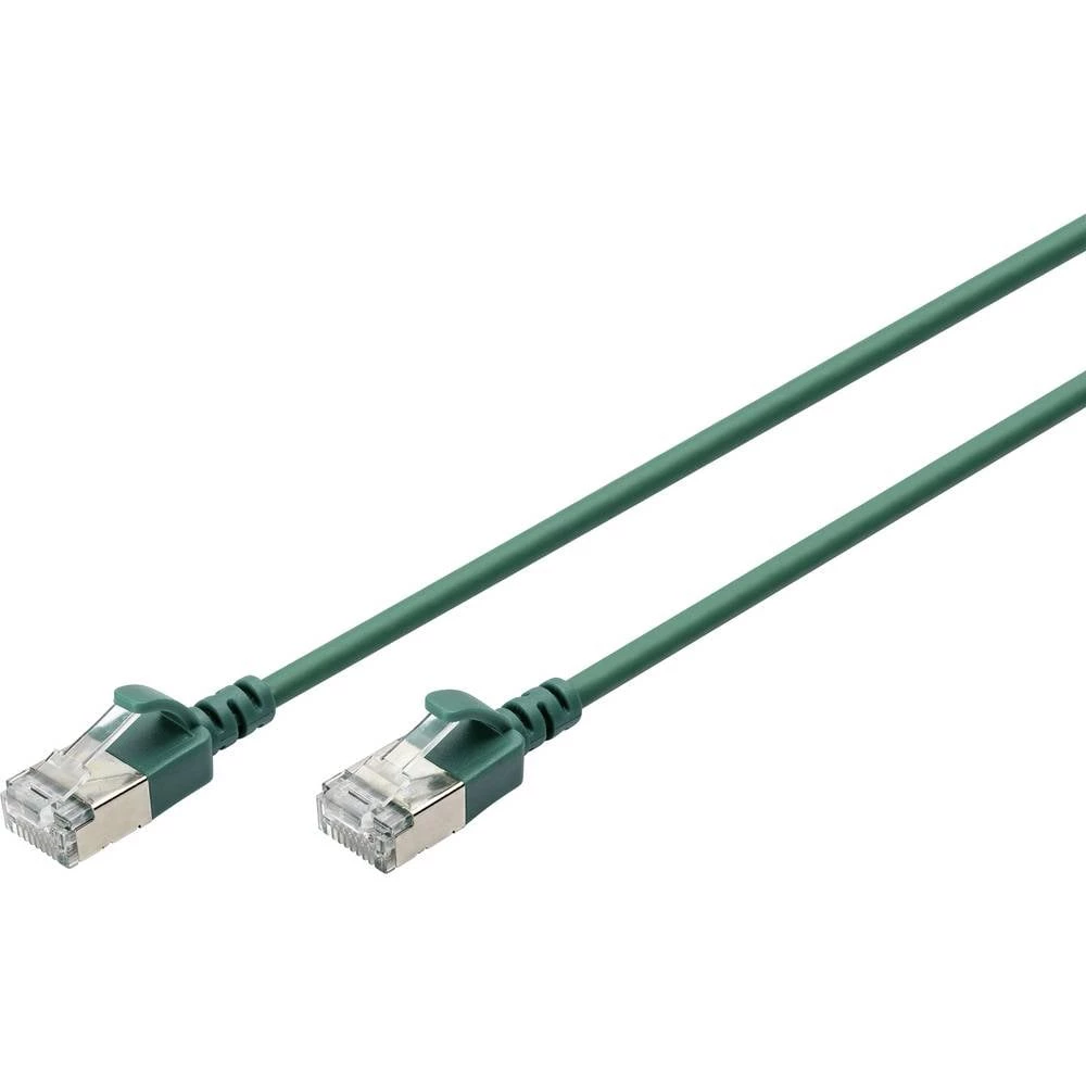 Digitus DK-1632-A-005S-G RJ45 mrežni kabel, Patch kabel CAT 6a F/FTP 0.5 m zelena kodiran u boji, sa zaštitom, višežičan slika