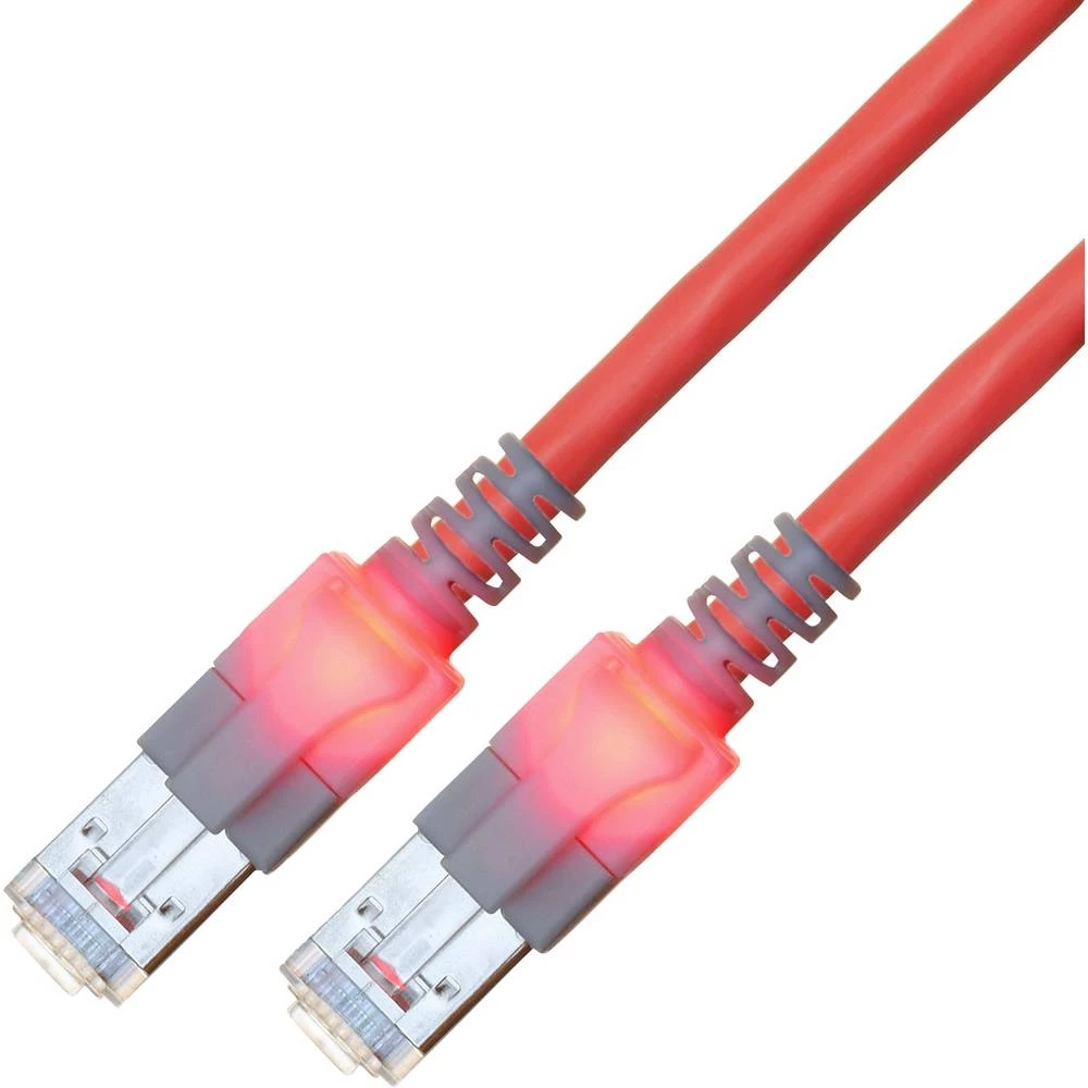 Easylan CS1ORCDCD0070 RJ45 mrežni kabel, Patch kabel CAT 6 S/FTP 7.00 m crvena (bistra) dvostruko zaštićen, bez halogena slika