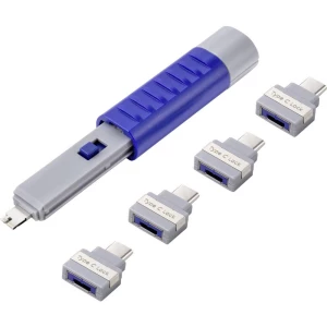 Renkforce zaključavanje USB priključka RF-4696494 4-dijelni komplet plava boja, siva  uklj. 1 ključ RF-4696494 slika