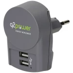 Q2 Power  q2-3.300100-TH adaptar za putovanje utičnica Izlazna struja maks. 2.4 A 2 x USB
