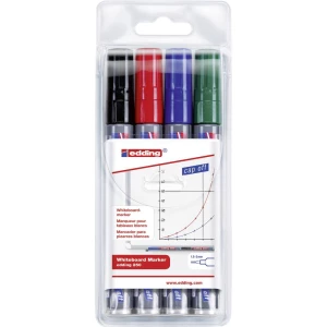 Edding Whiteboard marker edding 250 whiteboard marker Crna, Plava boja, Crvena, Zelena 4-250-4 4 kom/paket slika