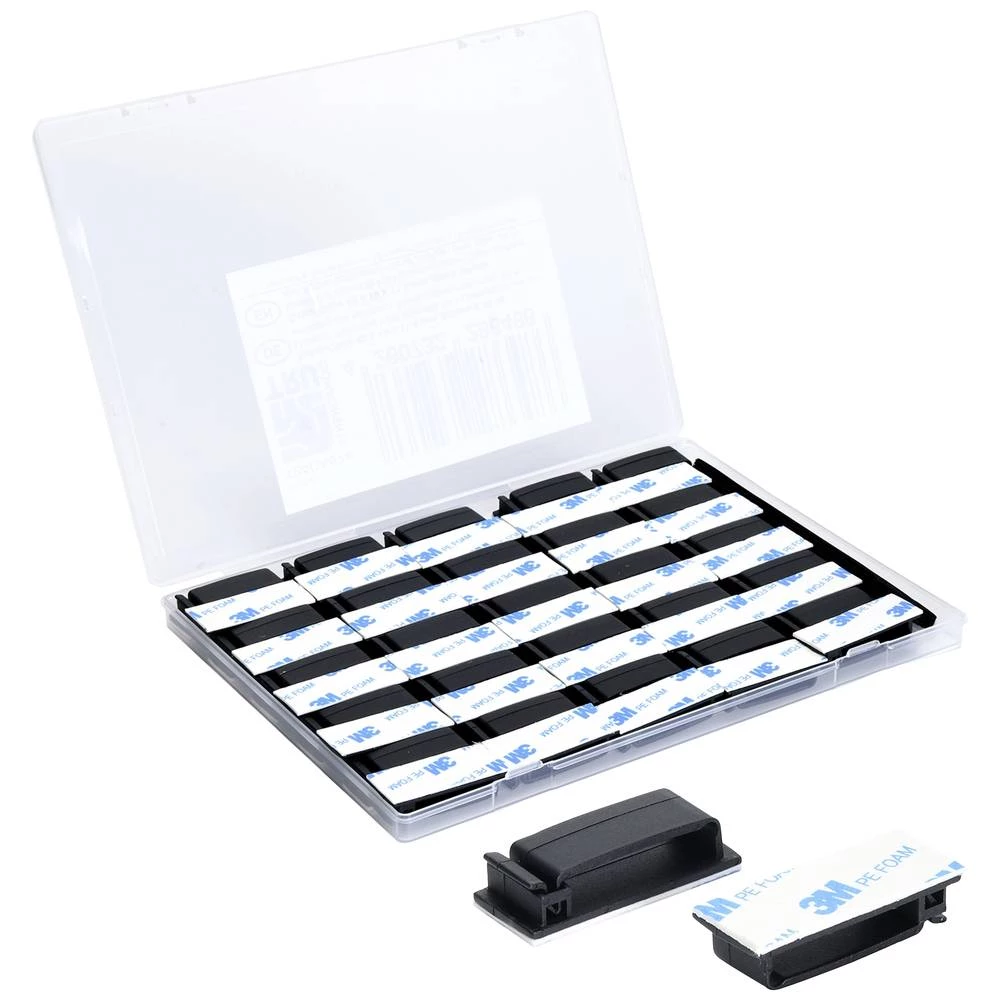 TRU COMPONENTS T24CA074 postolje samoljepljiva TC-12888568   za plosnati kabel, ponovno zatvoriv crna 50 St. slika