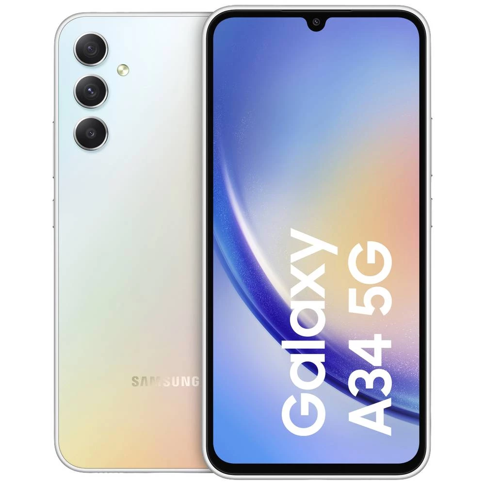 Samsung A346B Galaxy A34 5G pametni telefon, 128 GB pohrane + 6 GB RAM-a, sjajno srebrni Samsung Galaxy A34 5G pametni telefon 128 GB 16.8 cm (6.6 palac) srebrna  Hybrid-Slot slika