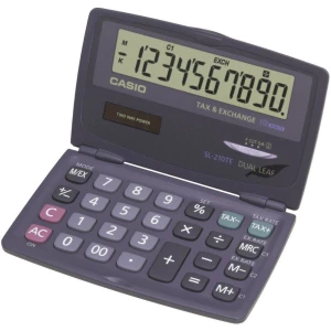 Casio SL-210TE džepni kalkulator antracitna boja Zaslon (broj mjesta): 10 solarno napajanje, baterijski pogon (Š x V x D) 120 x 12.5 x 73 mm slika