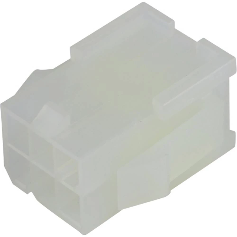 Molex 39012061 Mini-Fit Jr. Plug Housing, Dual Row, 6 Circuits, UL 94V-2, with Panel Mounting Ears, Natural slika